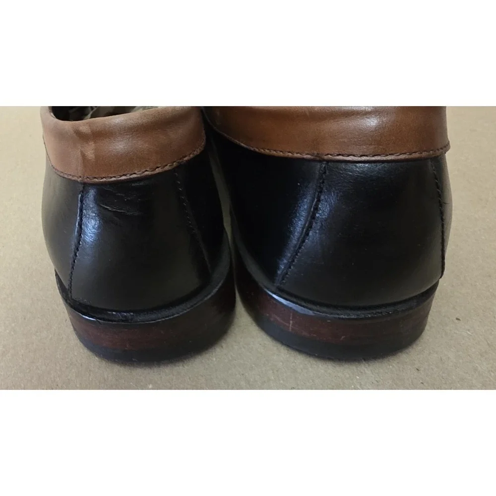 G.H. Bass Weejuns Sz 9.5 D Carl Slip-On Leather Belk 125 Dress Shoes Black Brown